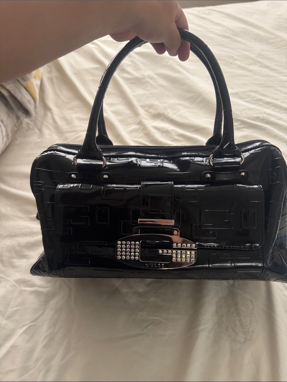 Vintage GUESS Y2K Black Patent Handbag